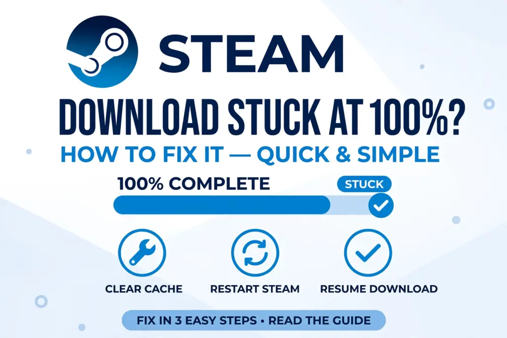 Steam Download Stuck at 100% Fix - Complete Guide 2026